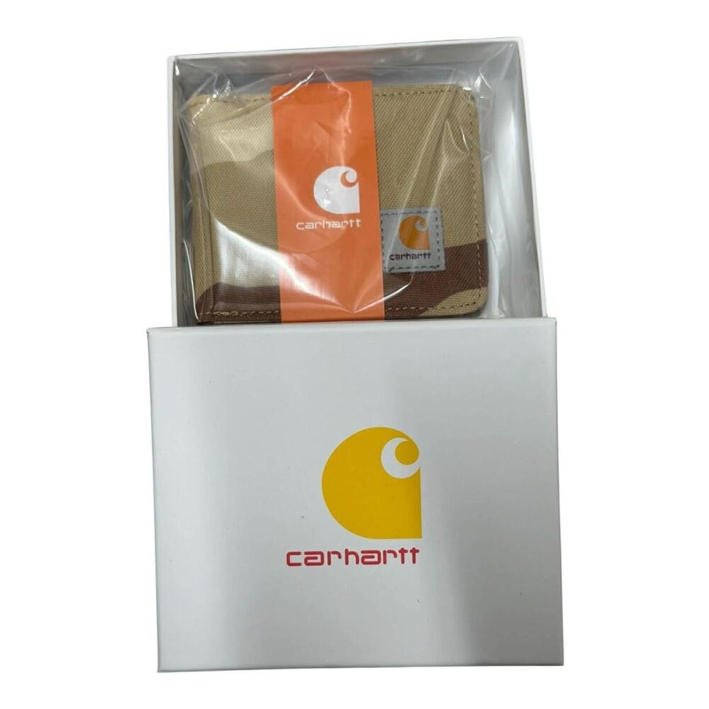 Carhartt VIP Canvas Wallet Unisex Tan Brown Bifold Work Wallet New Gift Box